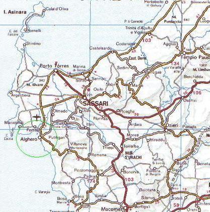 Mappa zona di Alghero