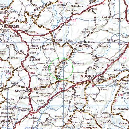 Mappa zona di Bono