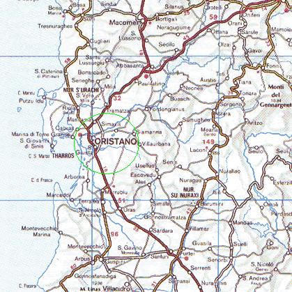 Mappa zona di Oristano